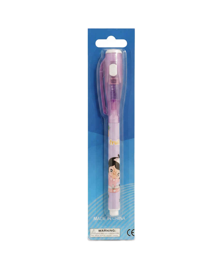 Invisible Ink Pen with UV Light (Strawberry Design)