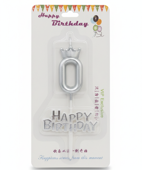 Happy Birthday Crown Number 0 Candle