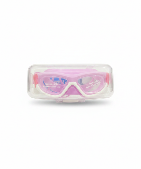 Children's Pink Swimming Goggles with Protective Case