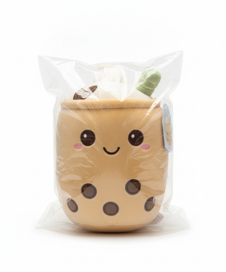 Cute Boba Tea Plush Toy with Embroidered Details