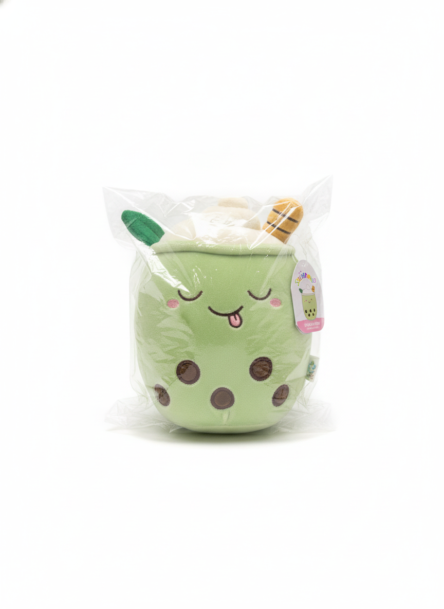 Cute Boba Tea Plush Toy with Embroidered Details