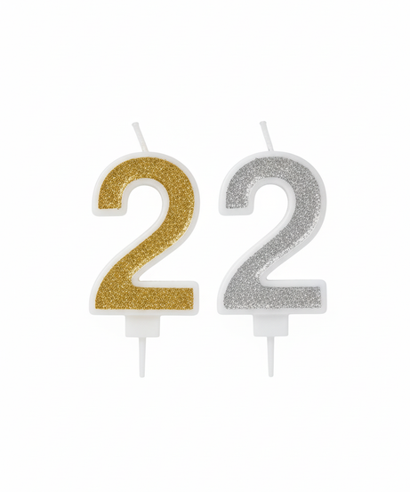 ASKAR CANDLE PARTY Gold Glitter Number 0 Birthday Candle