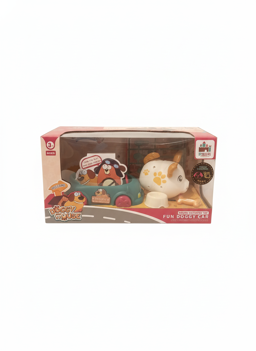 Doggy House Sound Activation Toy Fun Station Wagon Set Delicious Snacks