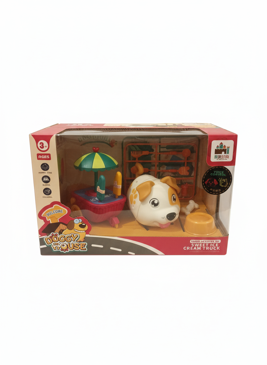 Sound Activation Dog Doggy House Sweet Ice Cream Truck