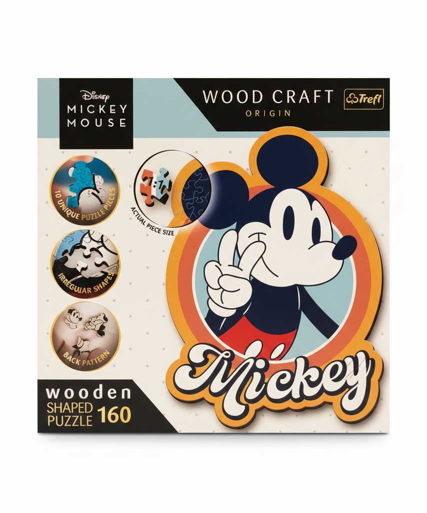 Disney Mickey Mouse Wood Craft Origin Shaped Wooden Puzzle - 160 Pieces