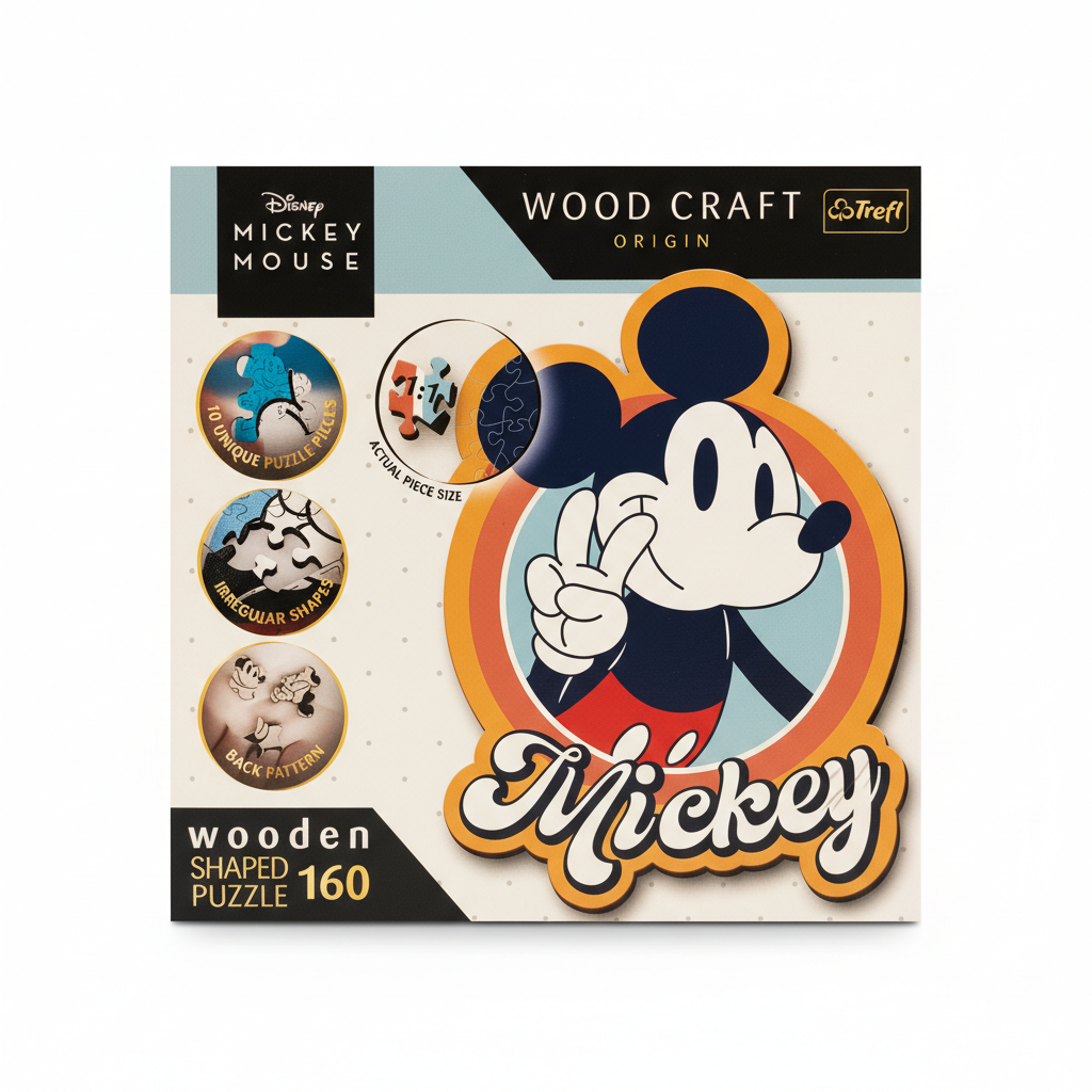 Disney Mickey Mouse Wood Craft Origin Shaped Wooden Puzzle - 160 Pieces