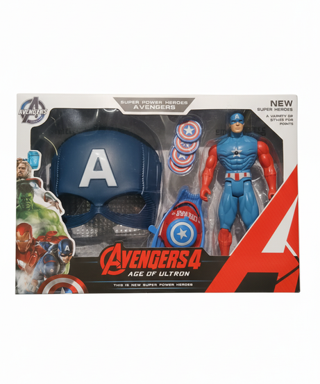 Avengers 4 Age of Ultron Super Power Heroes Captain America Action Figure Play Set