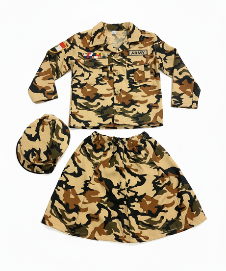 Girl Army Camouflage Costume Set