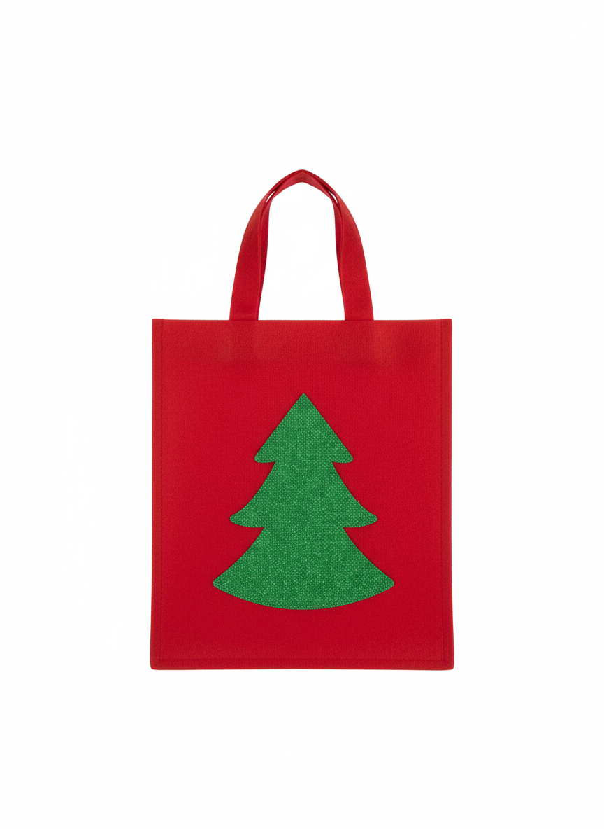 Glitter Christmas Felt Tote Bags (1 Pack)