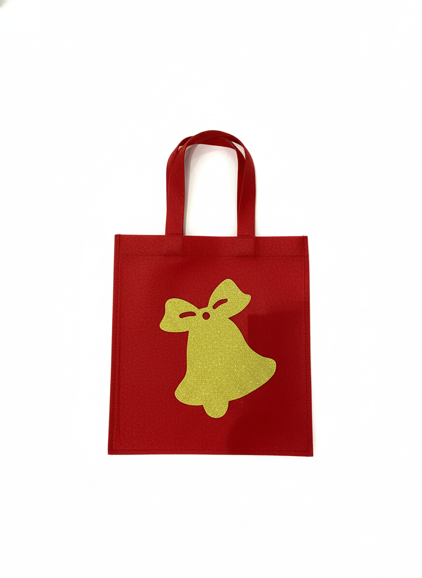 Glitter Christmas Felt Tote Bags (1 Pack)