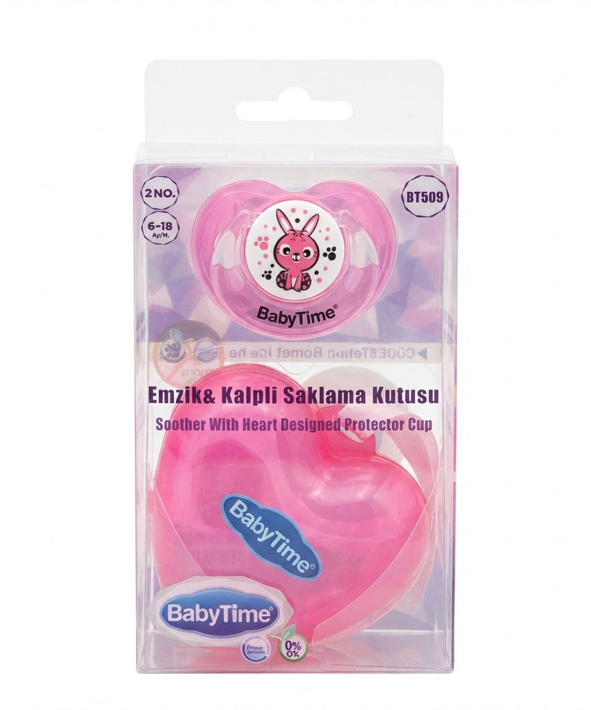 BabyTime Soother With Heart Designed Protector Cup