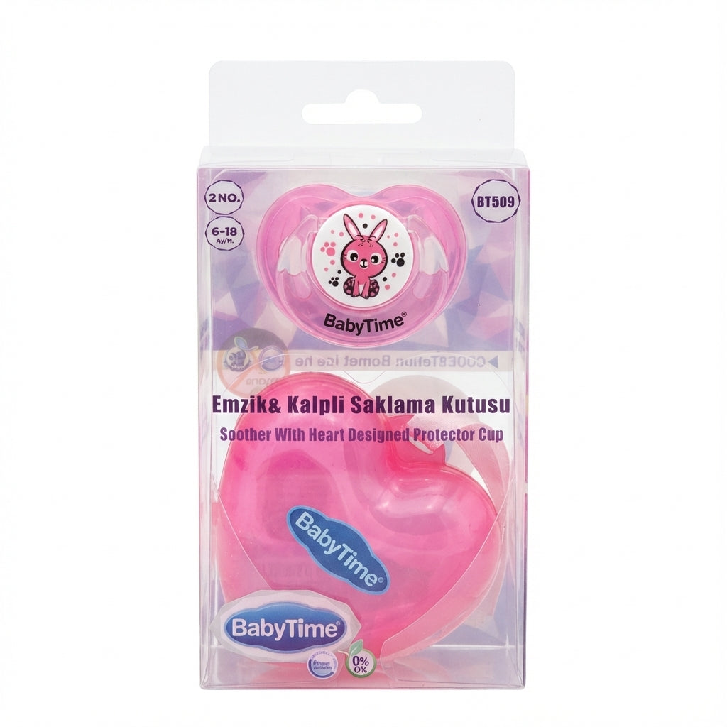 BabyTime Soother With Heart Designed Protector Cup