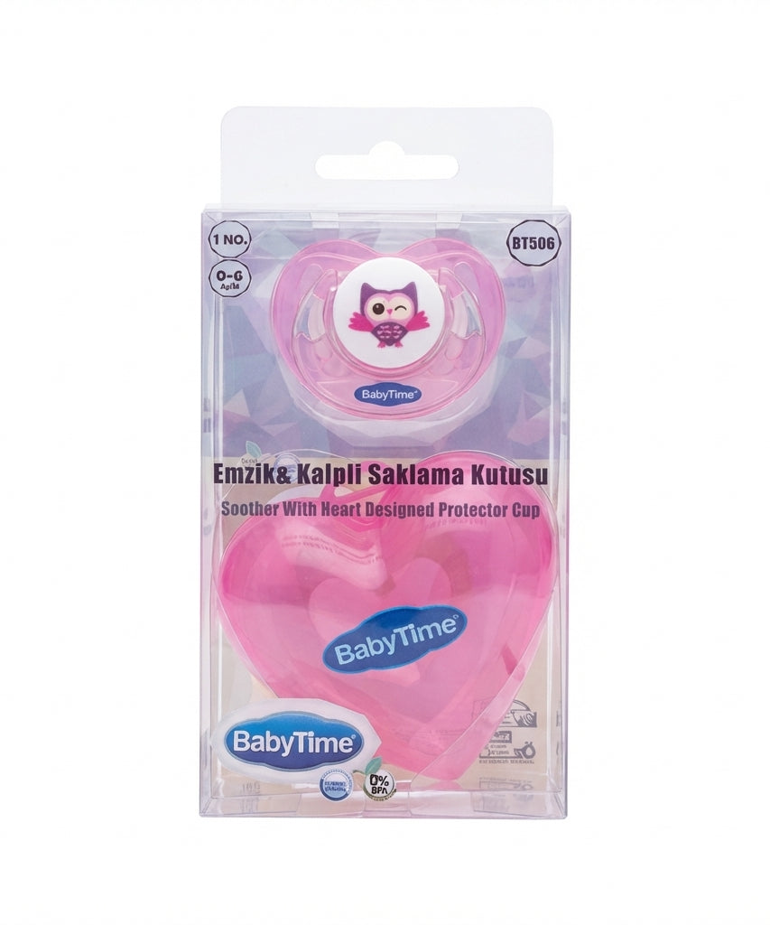 BabyTime Soother with Heart Designed Protector Cup