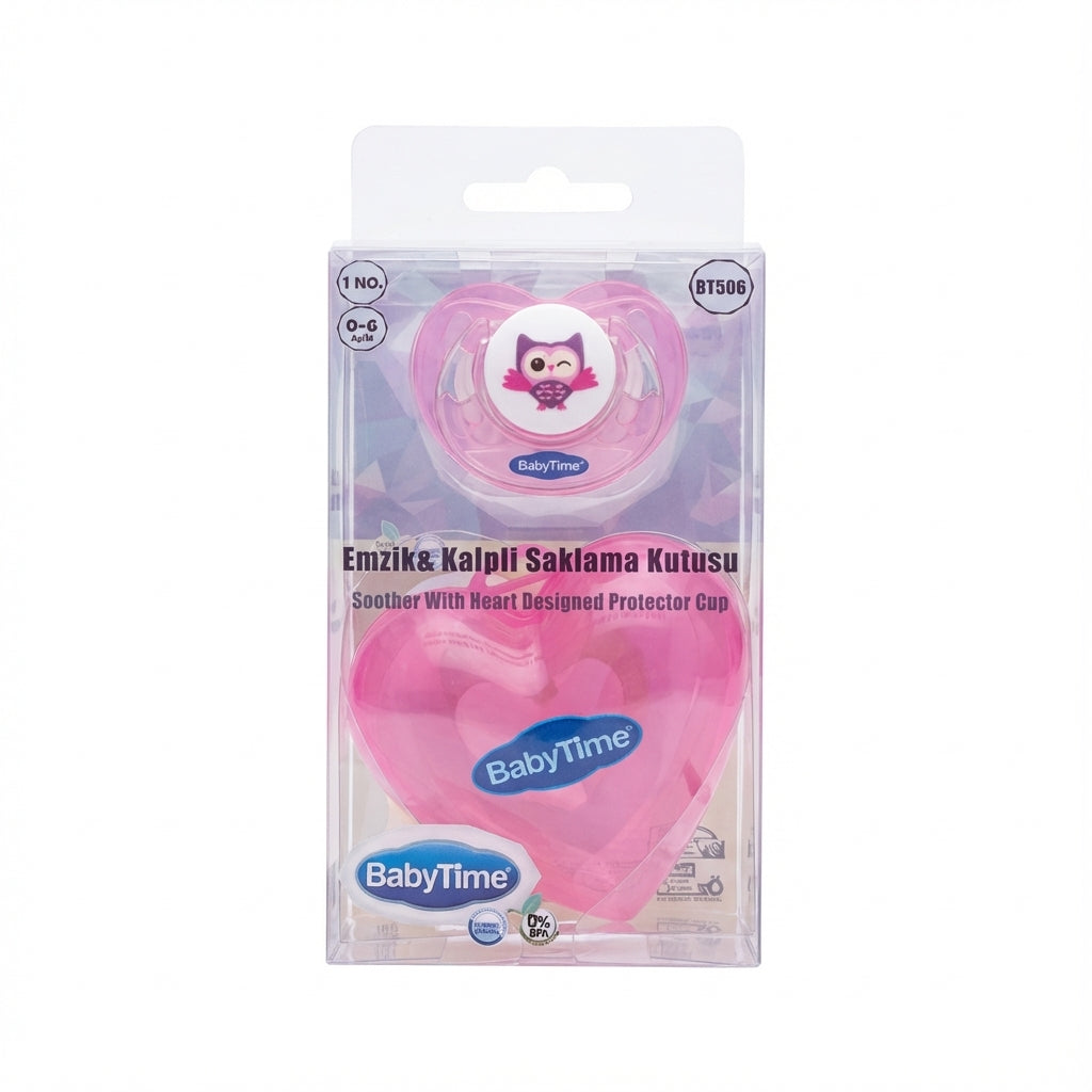 BabyTime Soother with Heart Designed Protector Cup