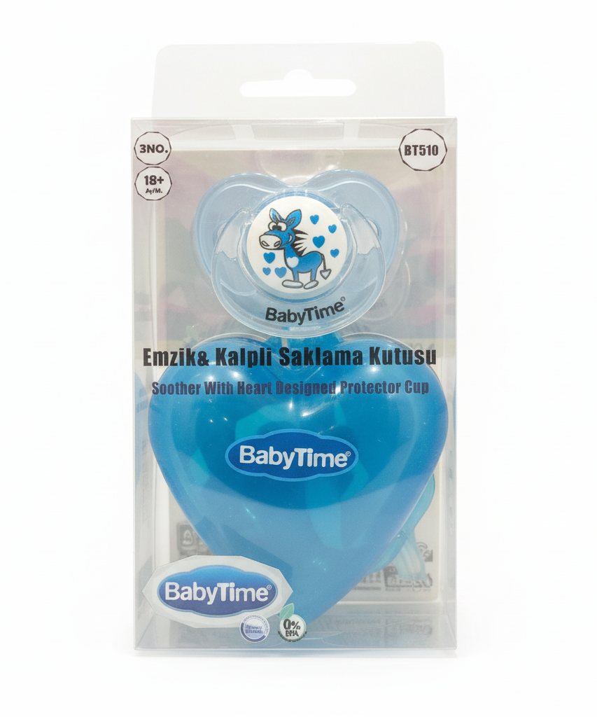 BabyTime Soother with Heart Designed Protector Cup 18 m