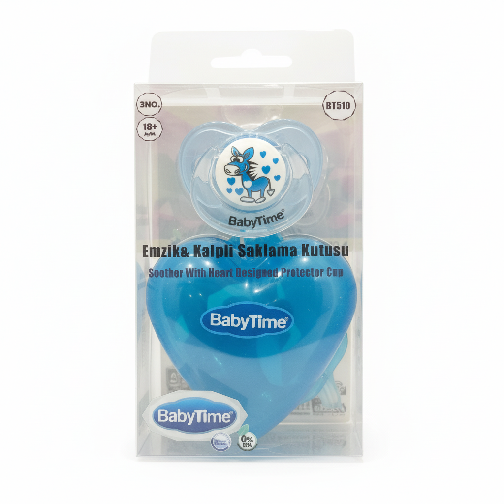 BabyTime Soother with Heart Designed Protector Cup 18 m