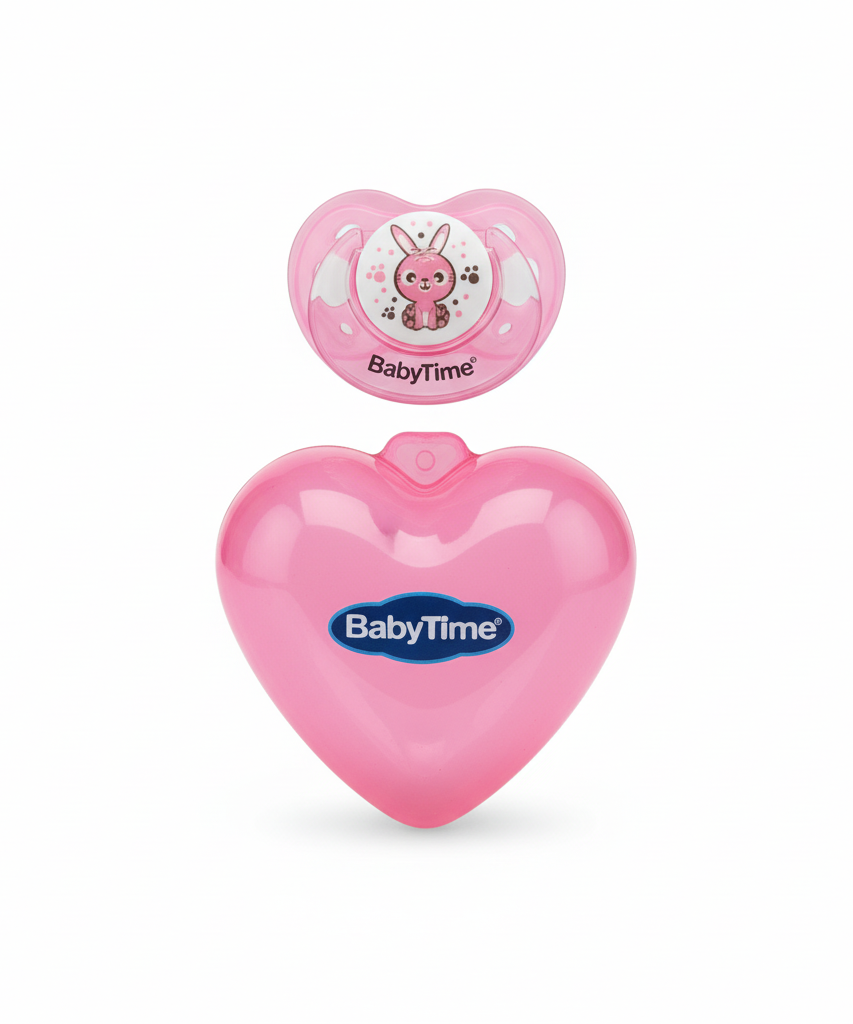 BabyTime Soother with Heart Designed Protector Cup 18 m