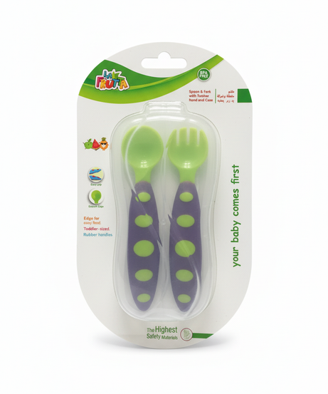 La Frutta Spoon & Fork with Rubber Hand and Case