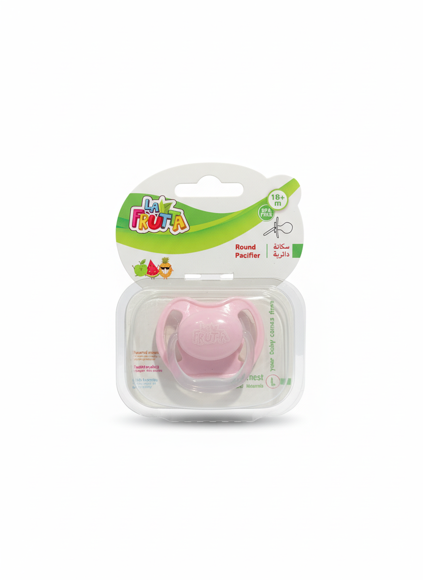 LA FRUTA Round Pacifier (18+ Months, Pink)