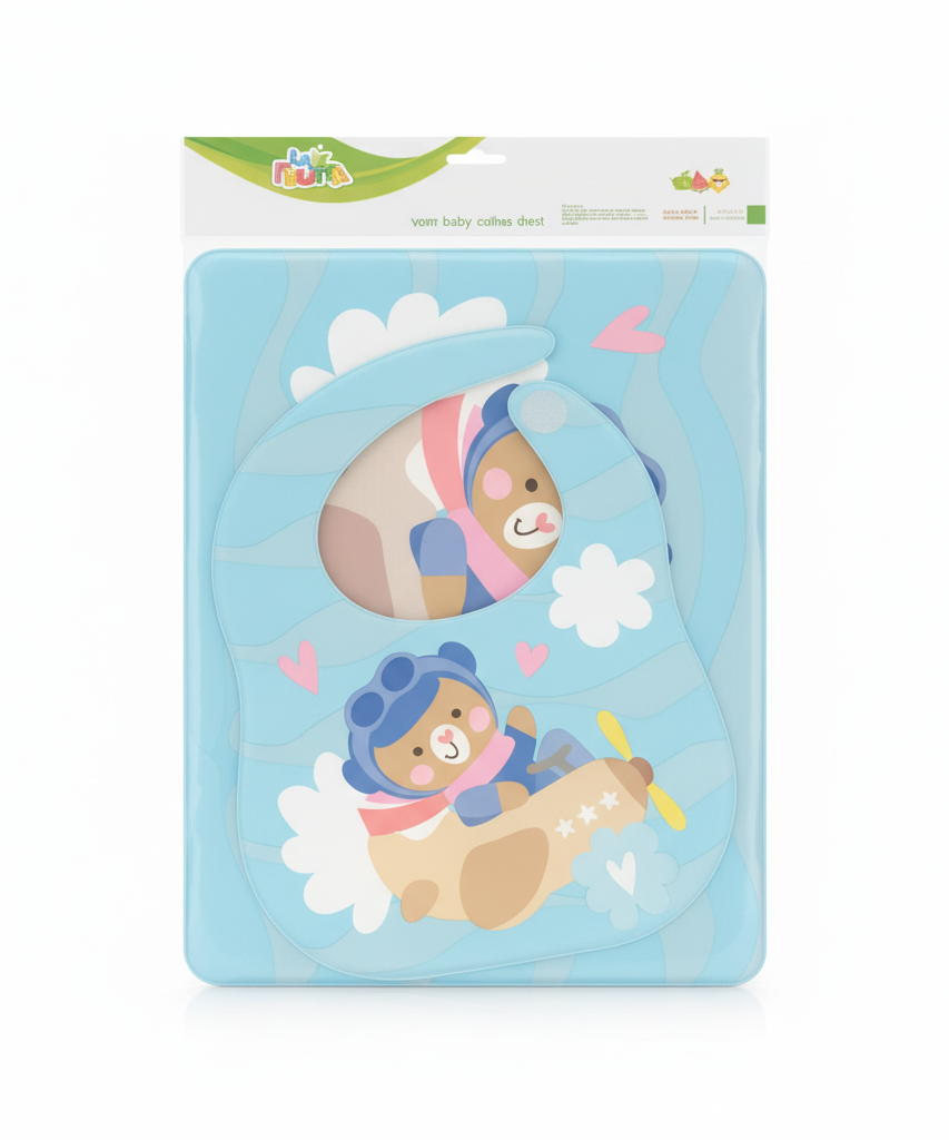 LA FRUTTA Baby Bibs & Eating Mat (Mechanic Bear & Truck Design)